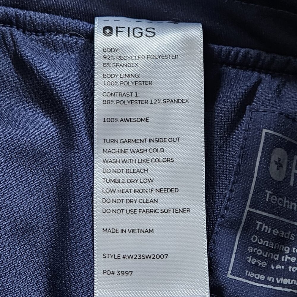 Figs Scrub Pants Womens XXS Yola Navy Blue FREEx Lined  High Waist W23SW2007 - Picture 9 of 14